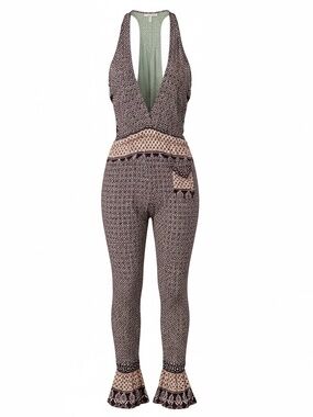 YFB Clothing Women’s Bodysuit Bohemian Elastic Waist & Ankles Size Medium